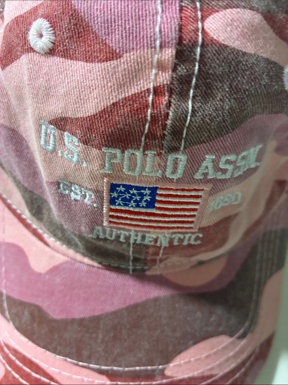 U.S. Polo Assn. Pink Camouflage Kids Baseball Cap